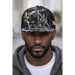 Dyse One California Dreamin Bear Lowrider Snapback Hat Black FB91767VWQ OSFM